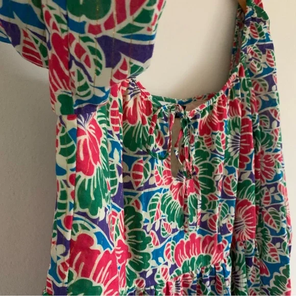 Rixo London Roxy Hibiscus Floral Long Sleeve Cotton Mini Dress, Medium - Picture 7 of 16